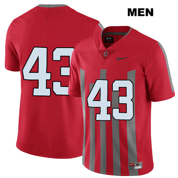 Ohio State Buckeyes Men's Robert Cope #43 Red Authentic Nike Elite No Name College NCAA Stitched Football Jersey BE19E72RO